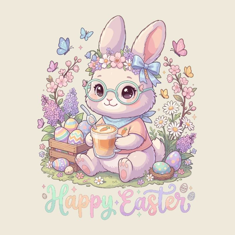 Pastellhase Osterzauber "Happy Easter"