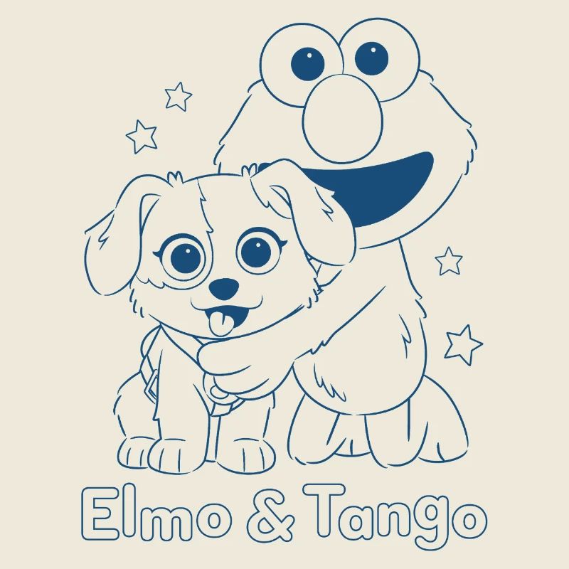 Sesamstraße Tango & Elmo als Kontur