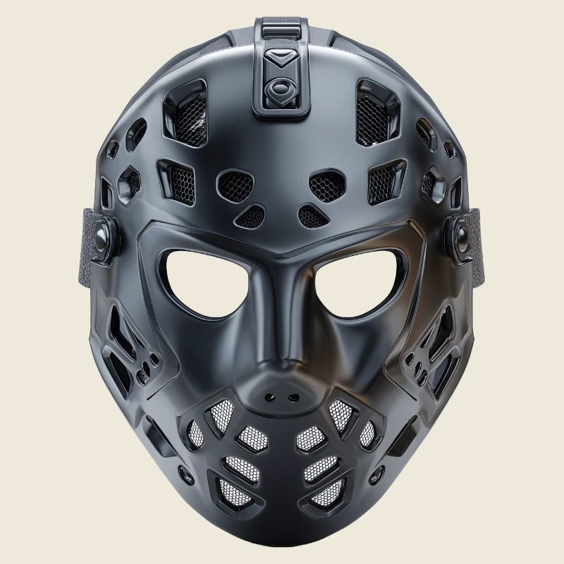 Masque de hockey noir futuriste moderne