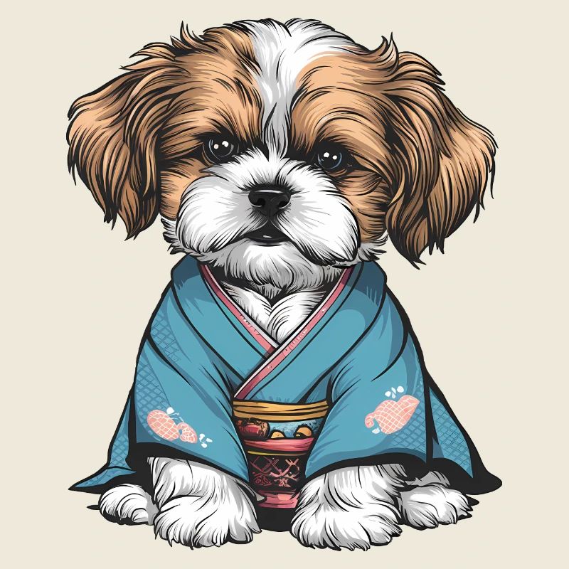 Shih Tzu En Kimono