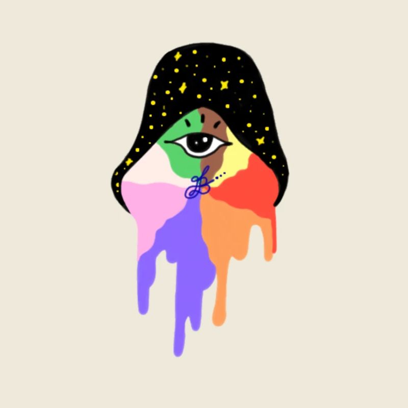 Starry Rainbow Mystical Illustration