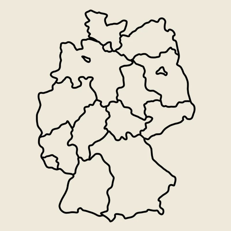 Germany Map Hand Drawn States