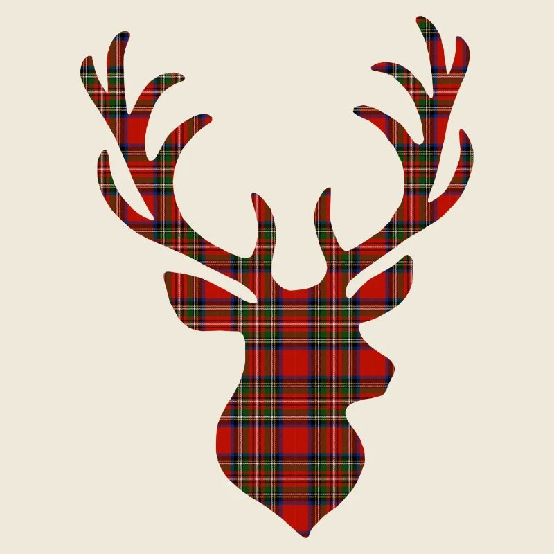 Rot-Tartan-Hirsch