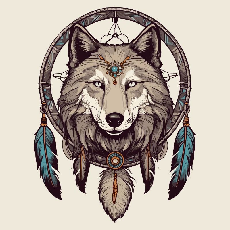 Traumfänger mit Wolf