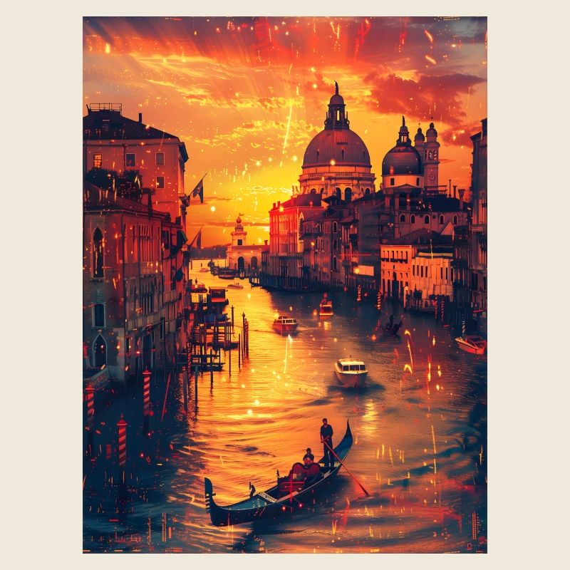 Venetian Vision: Cyber Serenity at Dusk