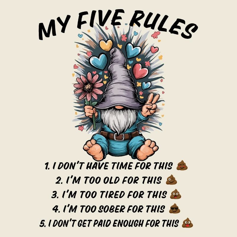 5 rules of a funny gnome