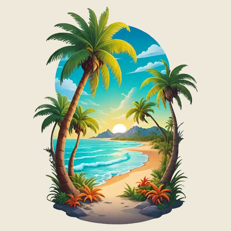 Plage de palmiers