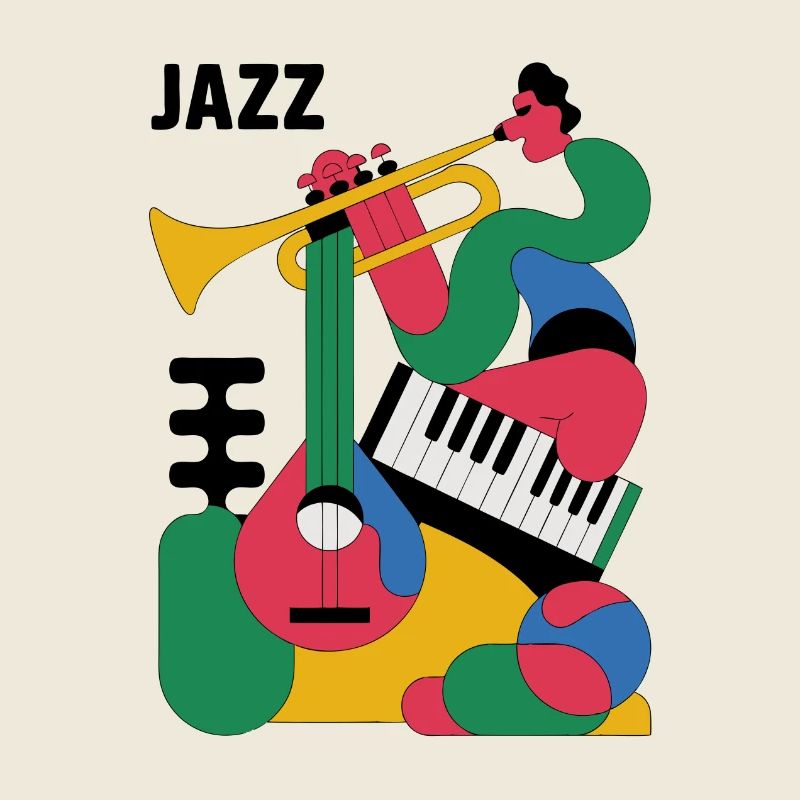 Illustration de thème de musique colorée
