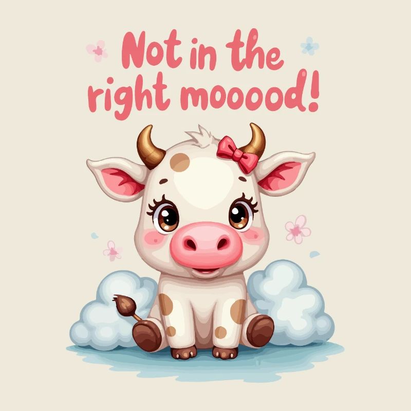 Vache douce et triste pas de bonne humeur