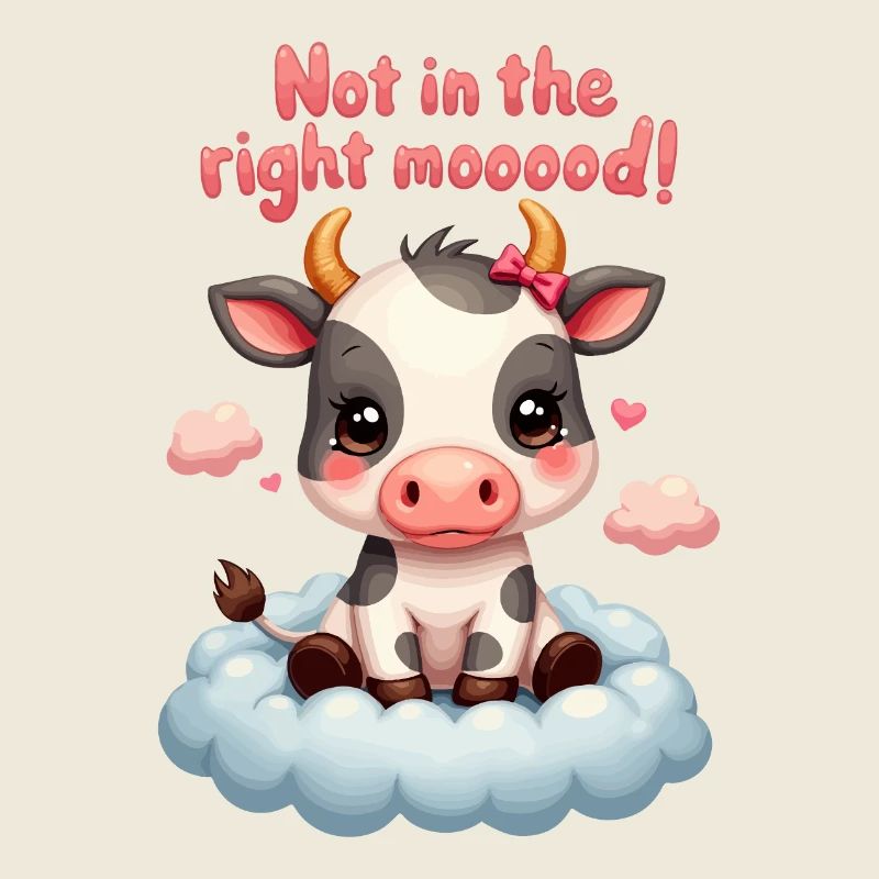 Vache douce et triste pas de bonne humeur