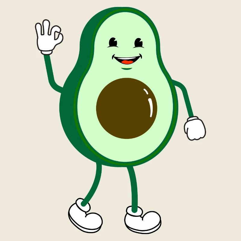 Retro Comic Cartoon Avocado