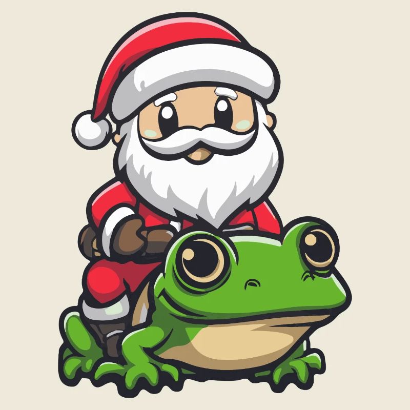 Frosch Weihnachtsmann Cartoon