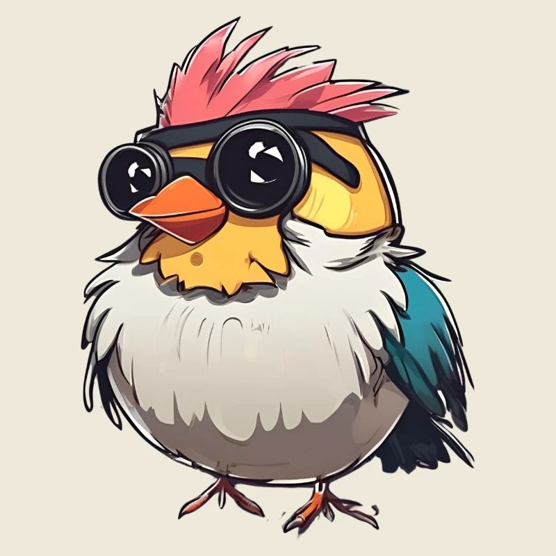 Colourful Techno Bird Illustration