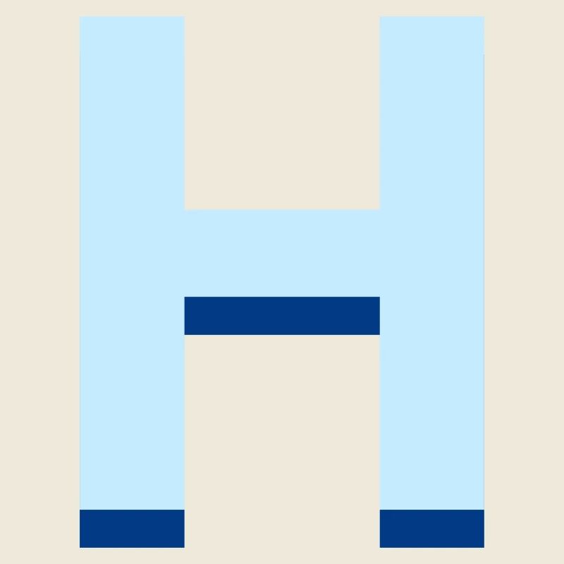 Pop und moderner blauer Buchstabe h