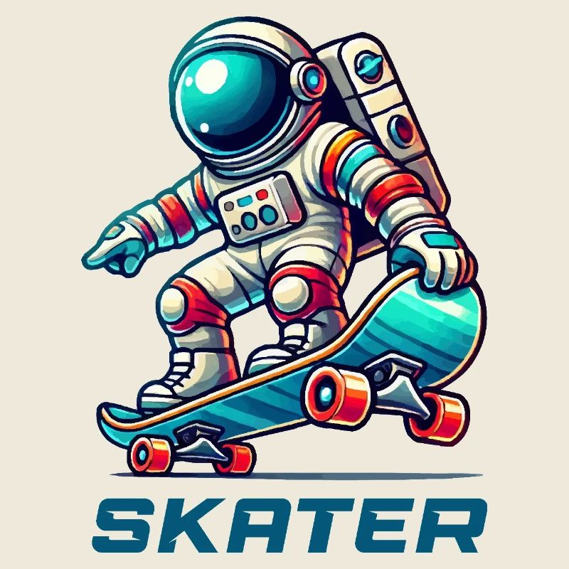 Planche à roulettes astronaute