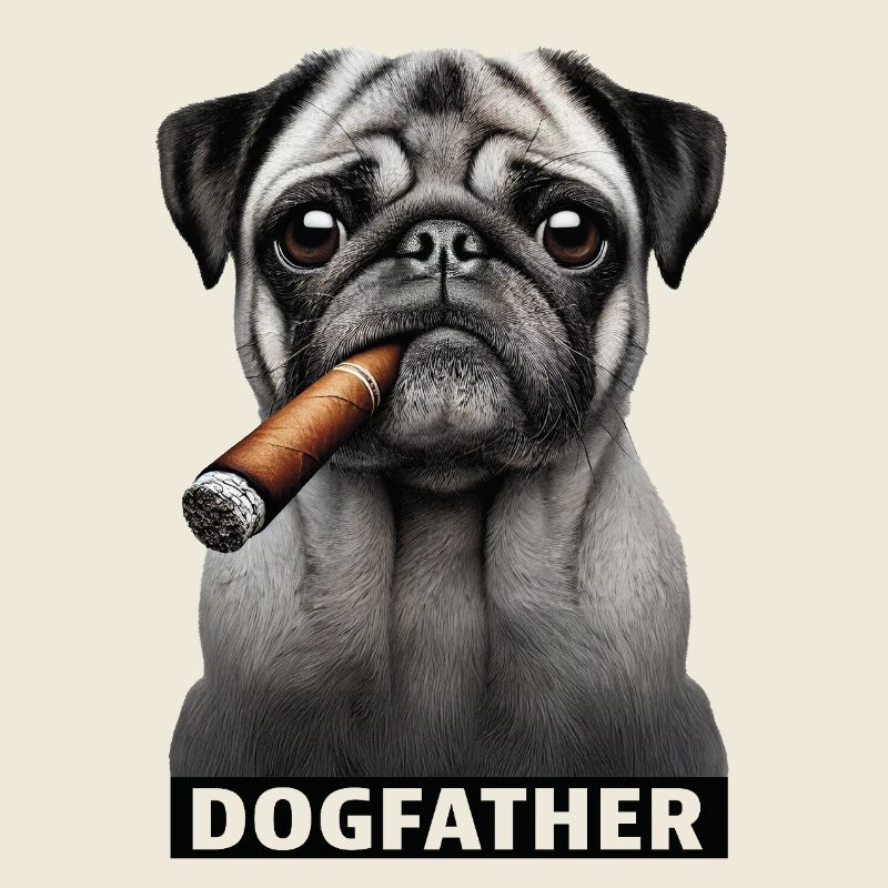 Mops - The Dogfather - Hund mit Zigarre