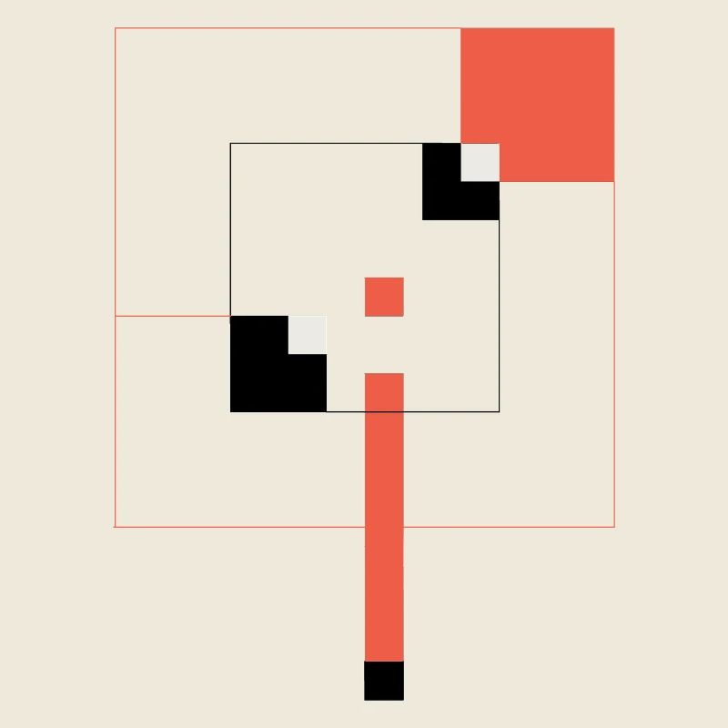 Square Poetry in Coral Red