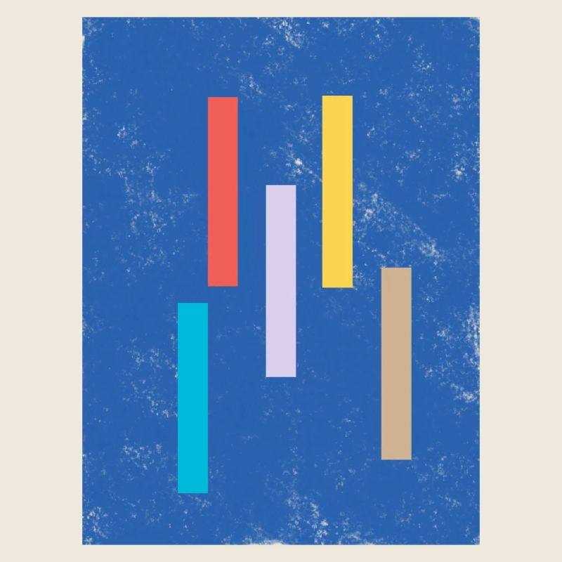 Abstract color mix on blue background