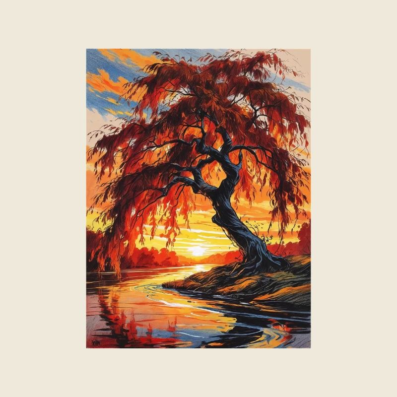 Autumn Tree at Sunset