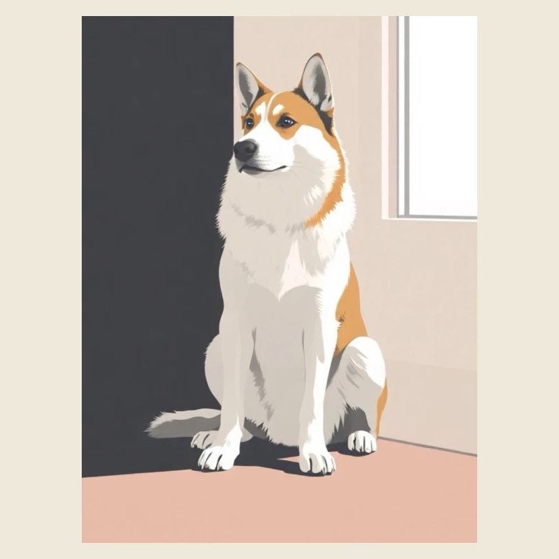 Hübscher Husky im Schatten