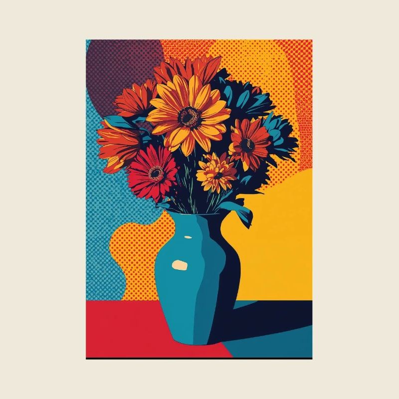 Bouquet de fleurs Pop Art