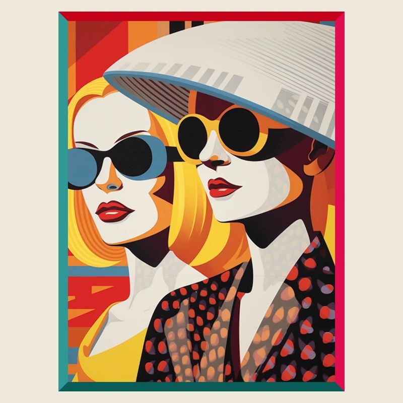 Moderne Pop-Art Damen im Strandstil Sonnenbrillen