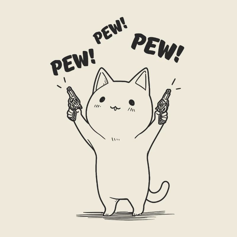 Kitten with Pew Pew