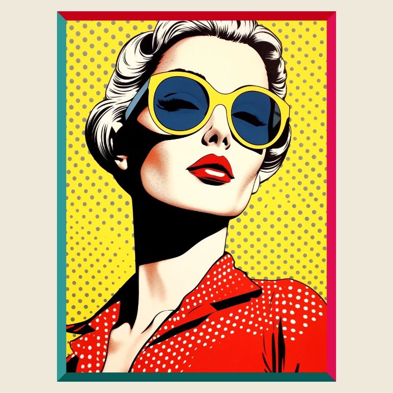 Pop Art Diva Gelbe Sonnenbrille Mode Retro 