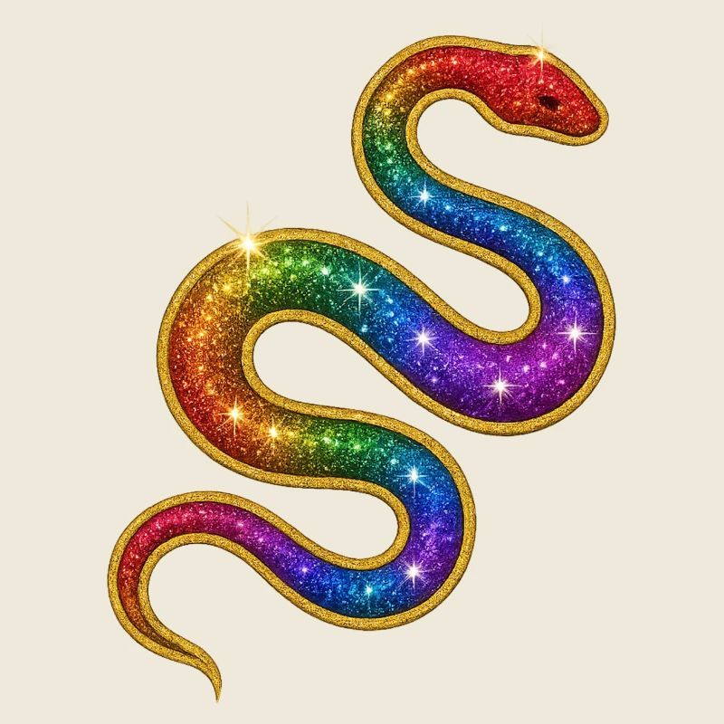 Serpent scintillant arc-en-ciel