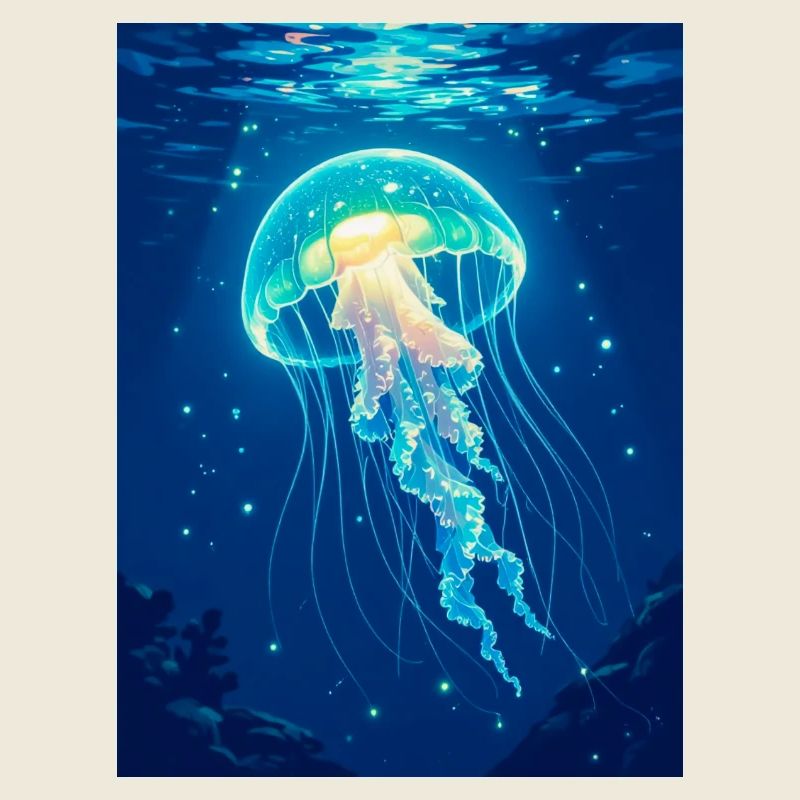 Bioluminescent Jellyfish  A floating light