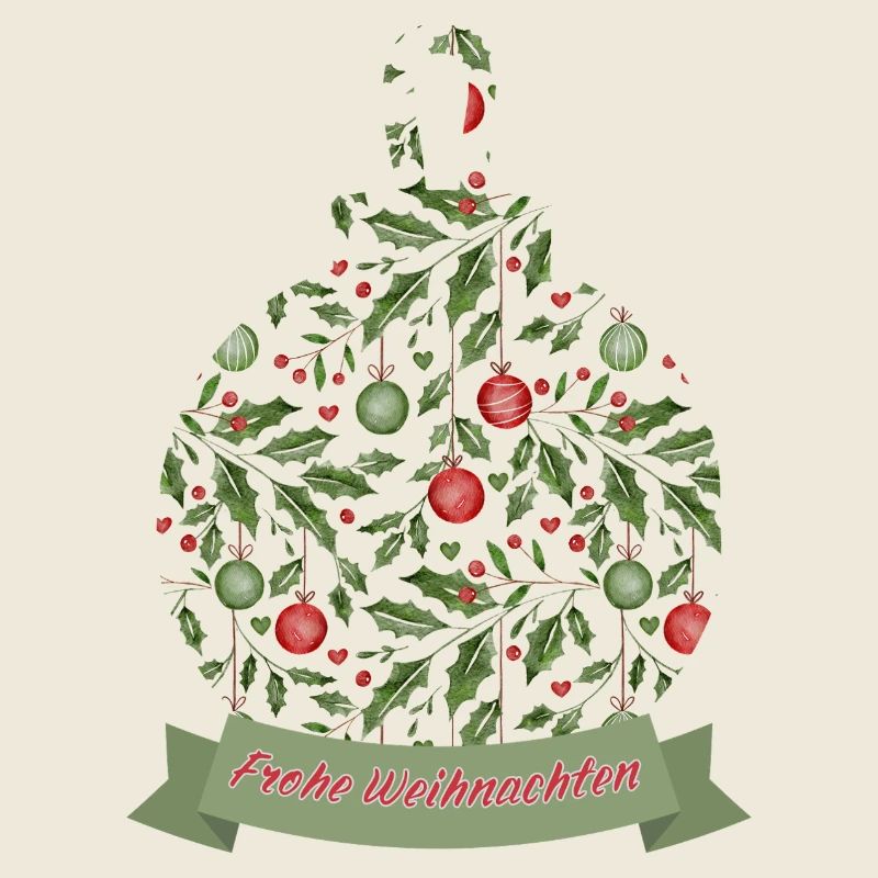 Weihnachtskugel mit Text Frohe Weihnachten