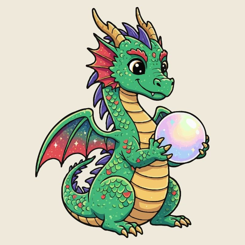 Kleiner Drache mit Ball