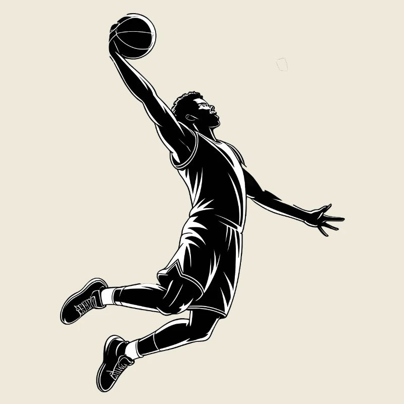 Basketball Dunk - Cooles Silhouette Logo