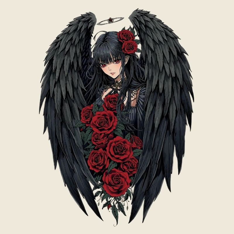 Ange de la nuit Rose Ailes