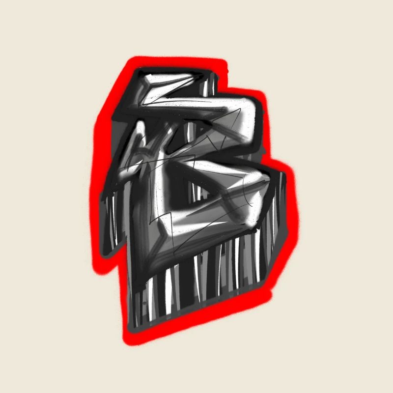 Monochromes Glyphen-Graffiti