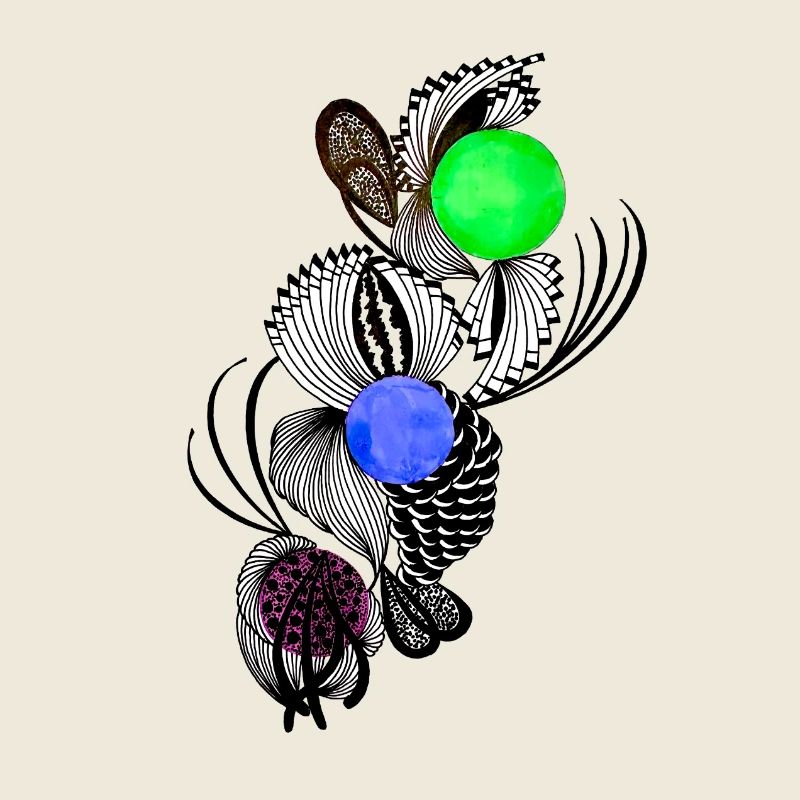 Alignez les fleurs avec des boules de couleur