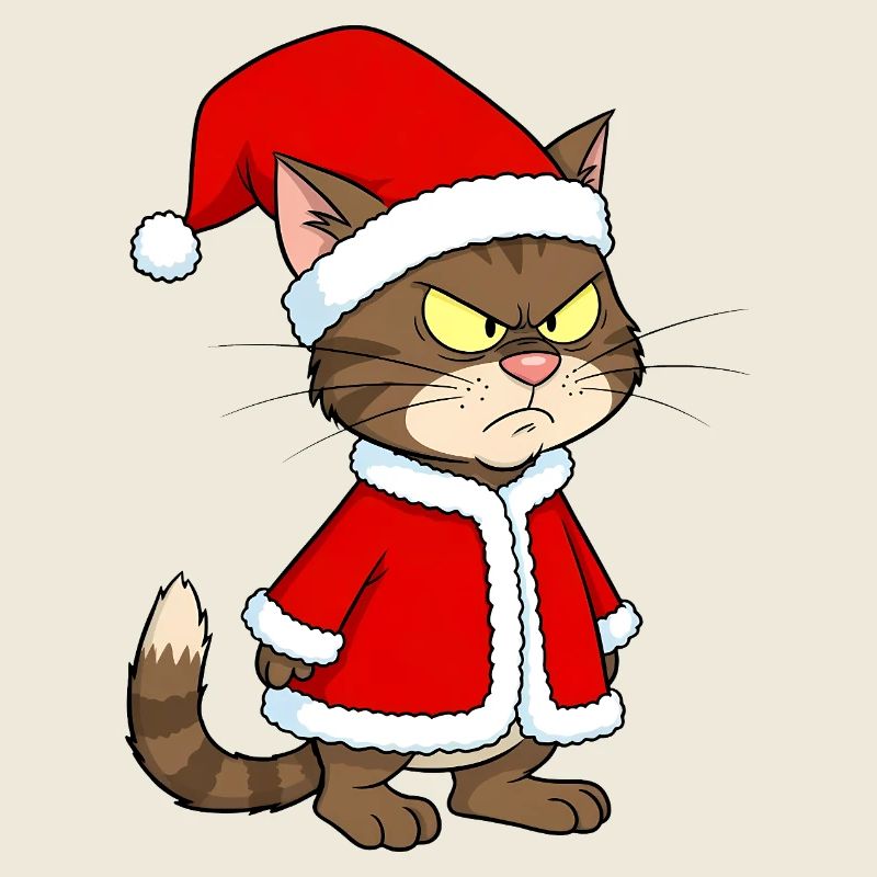 Cat Christmas grim funny