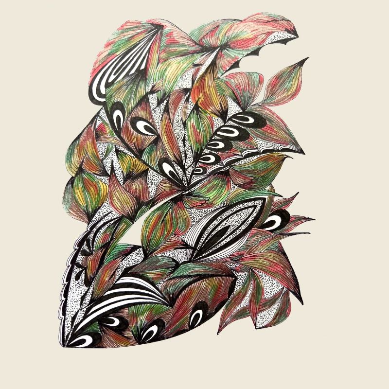 Lebendige Blatt-Pfauenmuster