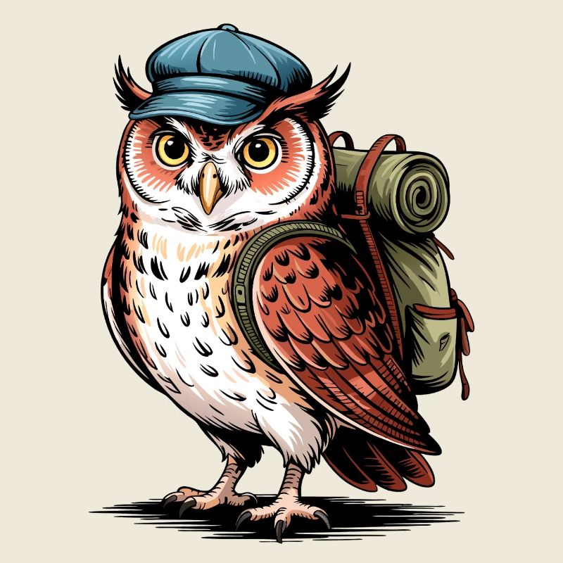 Abenteuer Eule mit Rucksack