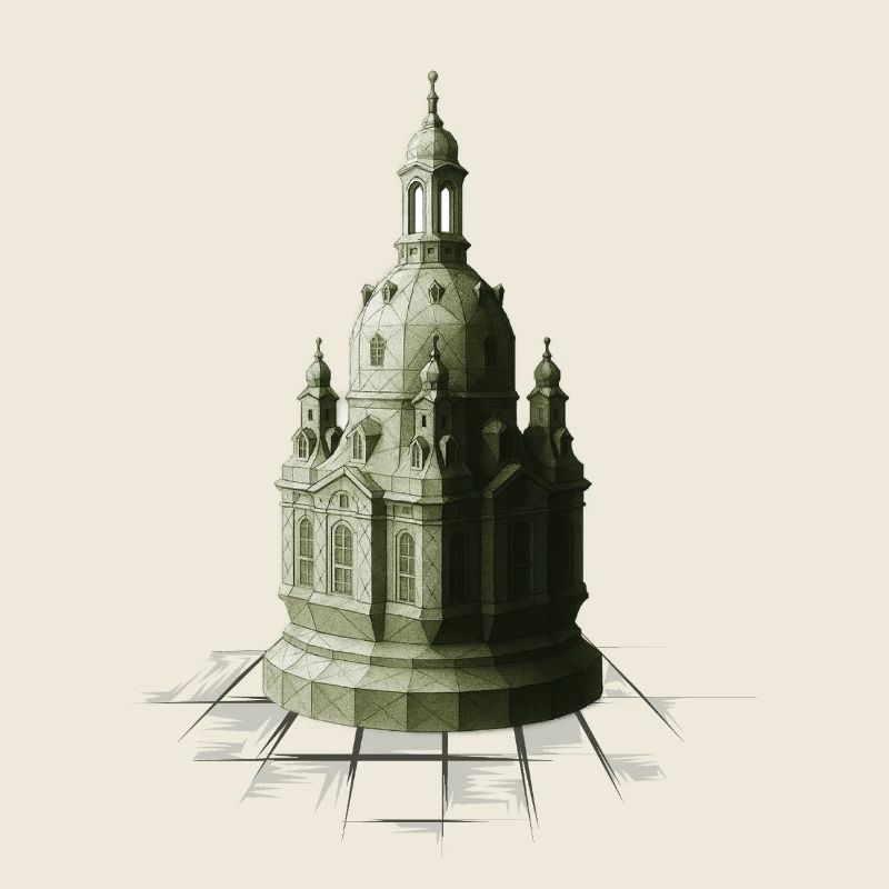 Low Poly Schach Dame Frauenkirche