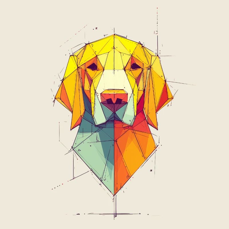 Geometric Dog Portrait