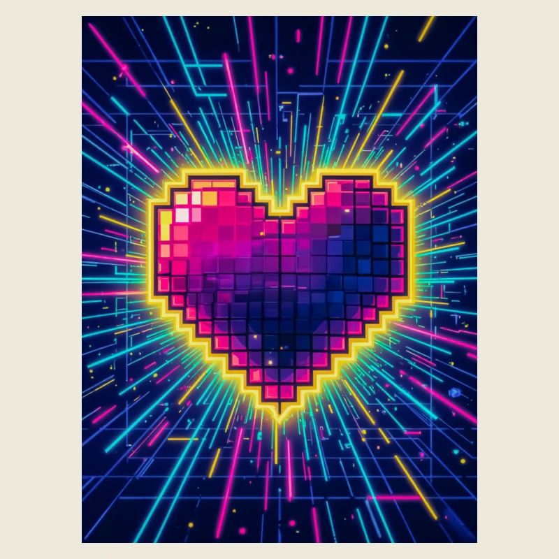 Neon Heart Pulse – Retro-80er-Liebe