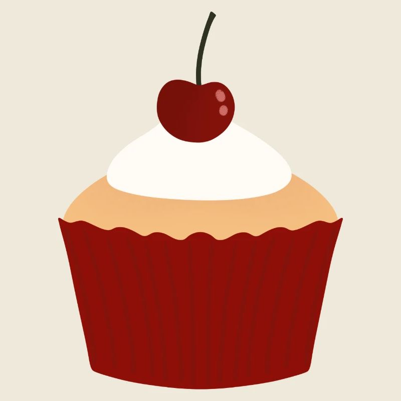 Cherry Cream Cupcake Charm
