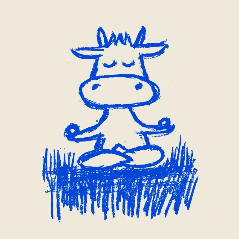 Zen-Kuh auf der Wiese