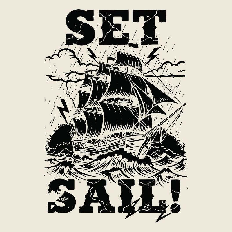 Vintage Black Storm Sail Set