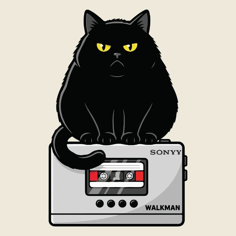 Walkman Loaf Chat Musique K7