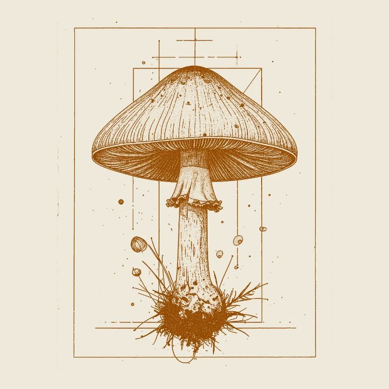 Geometric mushroom in orange