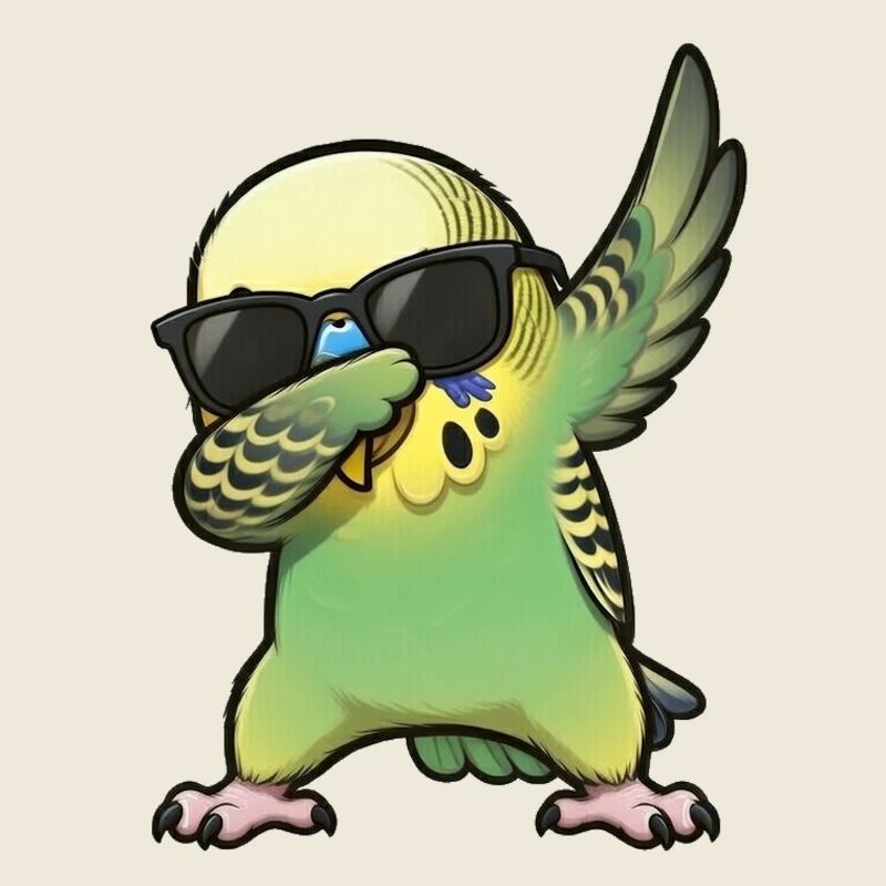 Dabbing budgie green