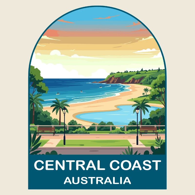 Central Coast Australia Beach Travel Poster