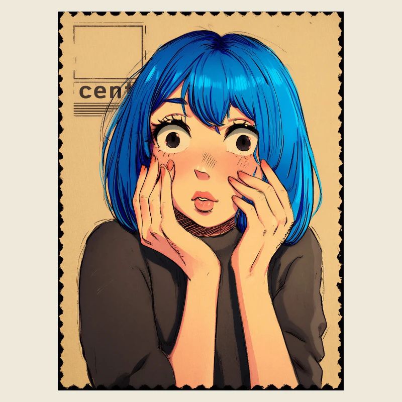 Blue Haired Surprise Portrait